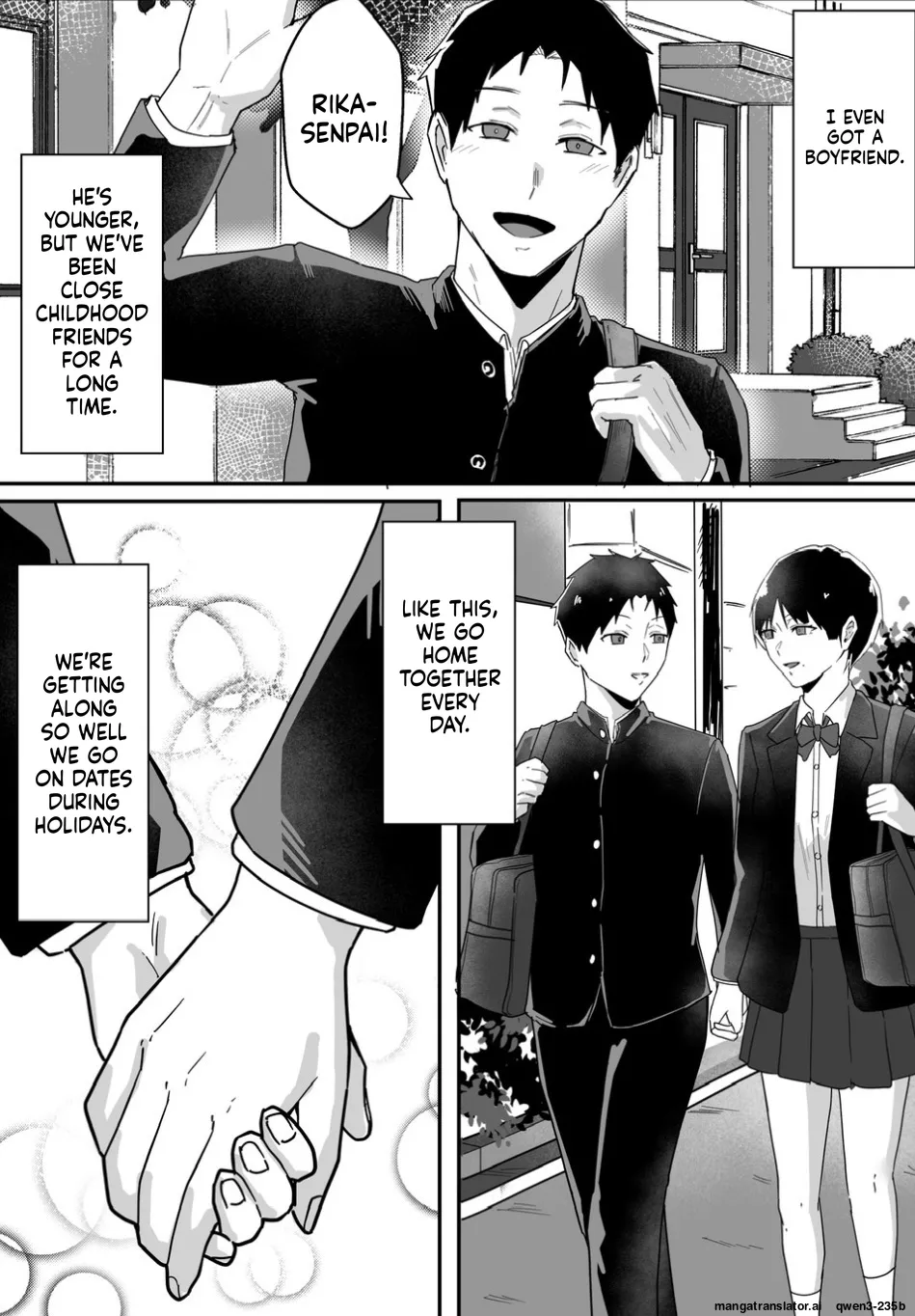 Boyish no Senpai Kanojo ga Netorarete Mesu ni Otosareru Hanashi Chapter 1 - page 4